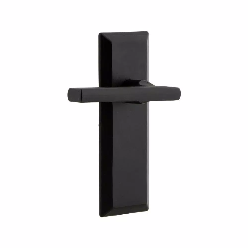 Unbranded Ageless Iron Keep Long Plate Single Dummy Door Lever with Dirk Lever in Black Iron