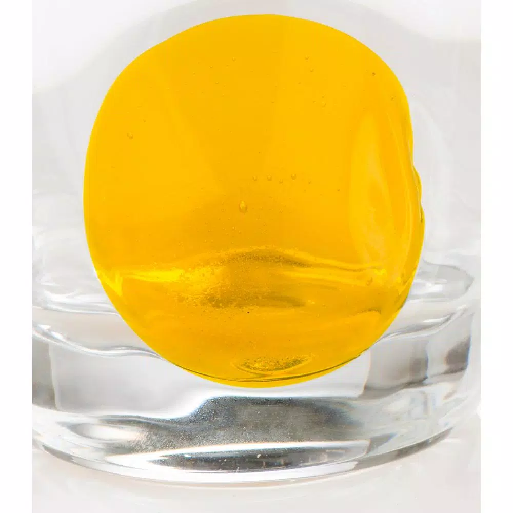 Abigails Clear Double Old-Fashioned Glass Set with Mouth-Blown Yellow Dot (Set of 4)