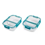 Manna TruDivide 46 oz. Glass Food Storage Container with 2-Compartment Leakproof Lid (2-Pack) thumbnail 1