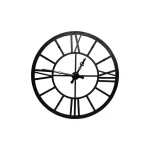 3R Studios Black Metal Framed Oversized Wall Clock with Roman Numerals thumbnail 1