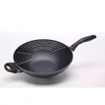 Swiss Diamond 4.9 Qt. Nonstick Wok with Lid and 11.8 in. Tempura Rack thumbnail 3