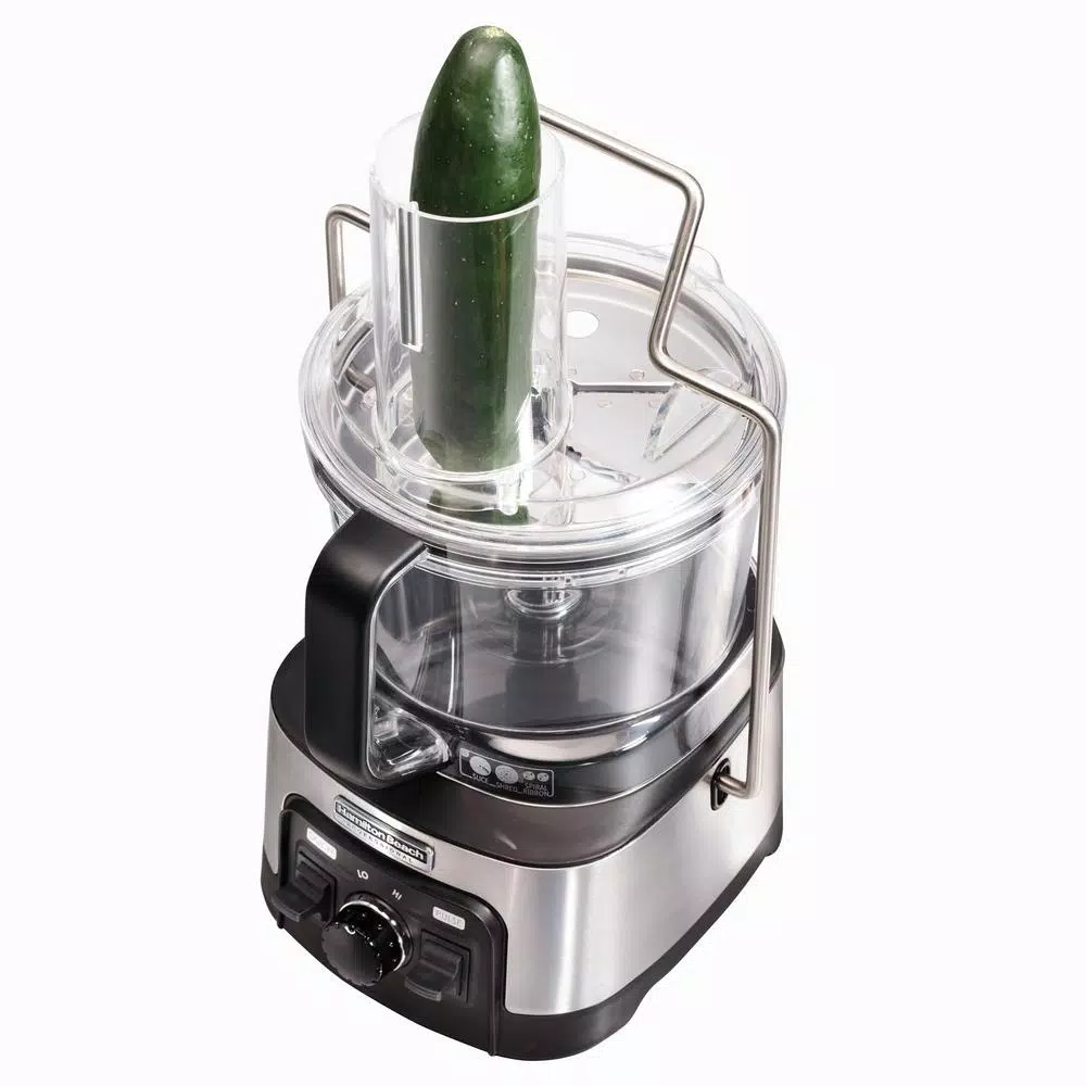 Hamilton Beach Professional 12-Cup Stack n Snap Food Processor with Spiralizer, Stainless Steel