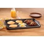 Swiss Diamond Classic Series 17 in. Cast Aluminum Nonstick Double Burner Griddle, Gray thumbnail 2