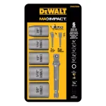 DEWALT MAX Impact 3/8 in. Carbon Steel Socket Set with 1/4 in. Adapter, 6-Piece thumbnail 3