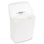 HOSPECO Wall Mount Sanitary Napkin Receptacle, White ABS Plastic, 1 Gallon thumbnail 4