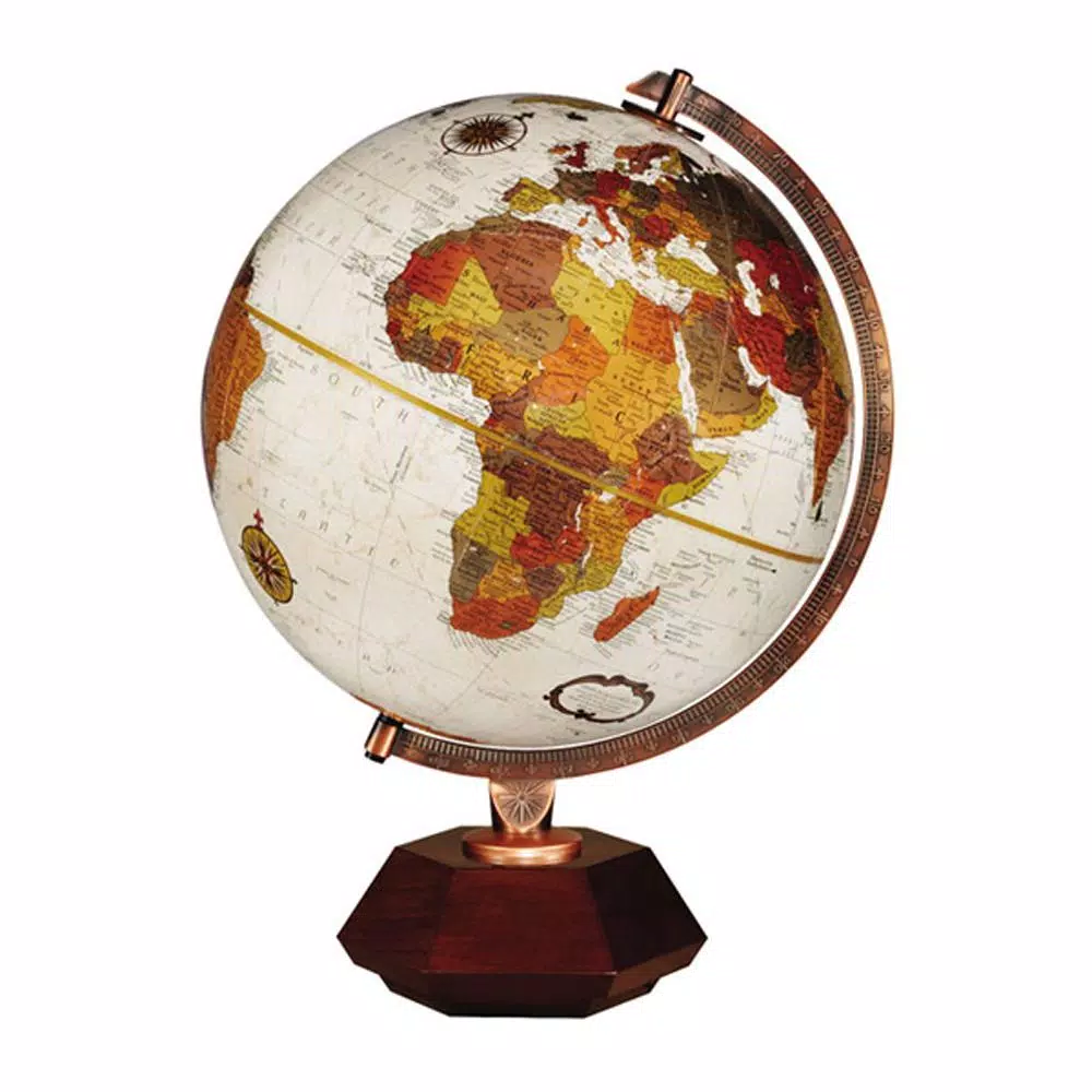 Replogle Frank Lloyd Wright Hexhedra 12 in. Political Desk Globe with Wood Base