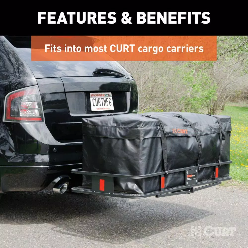 CURT 56" x 22" x 21" Water Resistant Hitch Cargo Bag, 15 cu. ft. Storage