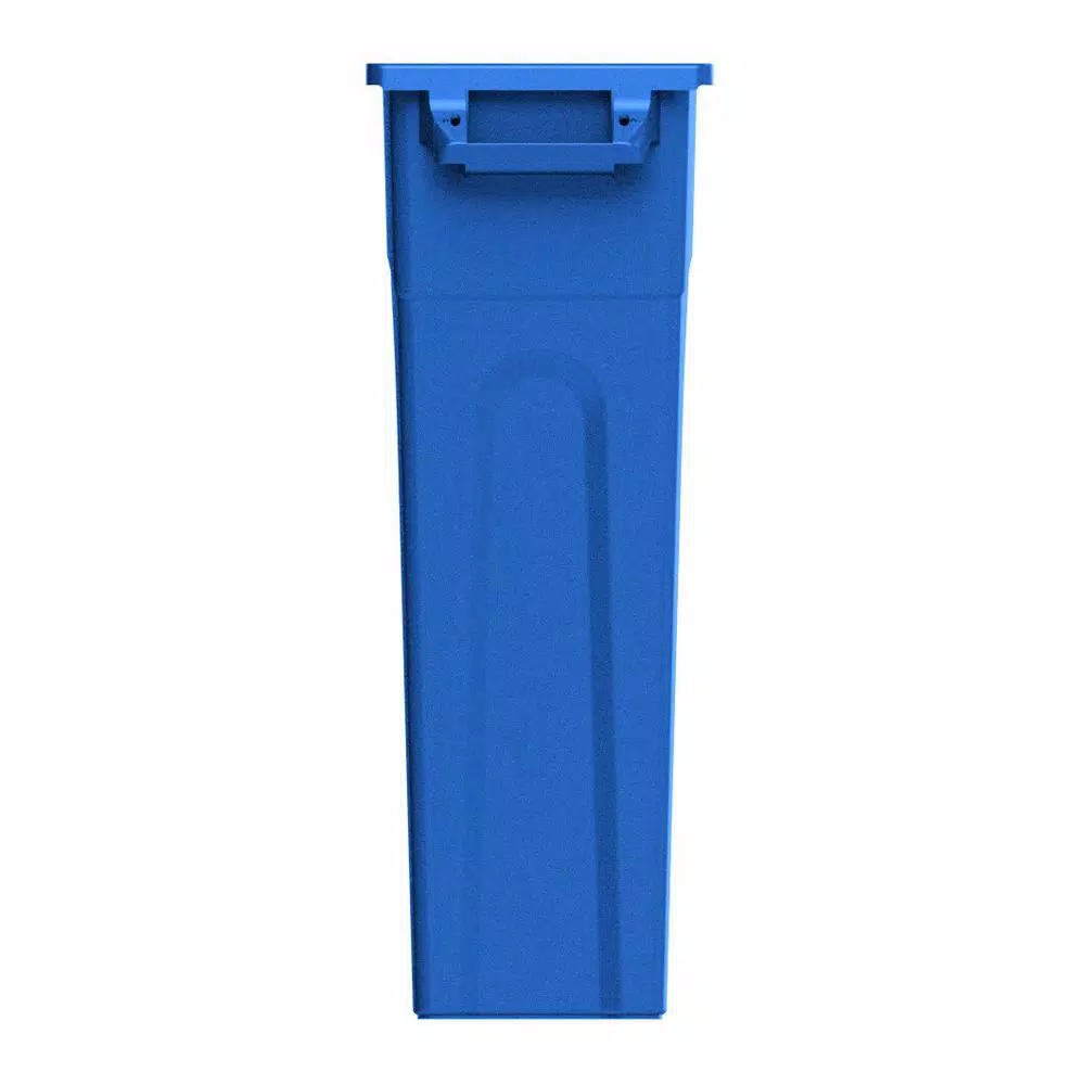 United Solutions 23 Gal. Blue Slim Recycling Highboy Waste Container
