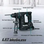 Makita 18V LXT Sub-Compact Brushless SDS-Plus Rotary Hammer Kit (11/16 in.) thumbnail 3