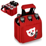 ONIVA Picnic Time Coca-Cola 6-Can Insulated Beverage Carrier Cooler Tote, Red Emoji Design thumbnail 2