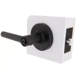 Defiant Highland Matte Black Keyed Entry Door Lever with Round Rose thumbnail 5