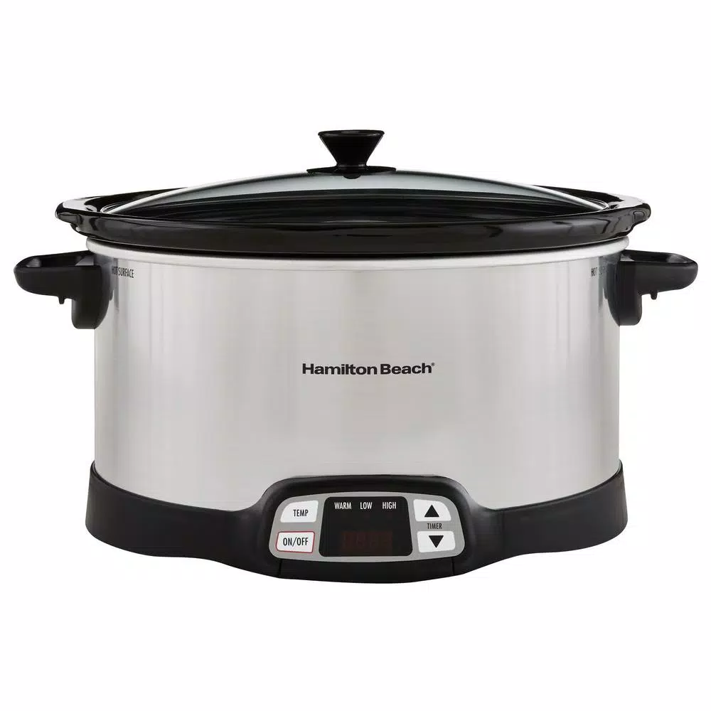 Hamilton Beach 8 Qt. Programmable Stainless Steel Slow Cooker with Timer and Temperature Settings