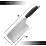 Trademark Classic Cuisine 6.5 in. Stainless Steel Chopper Cleaver Knife with Comfort Grip Handle thumbnail 3