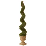 National Tree Company 60 in. Artificial Juniper Spiral Tree with Decorative Clay Urn thumbnail 1