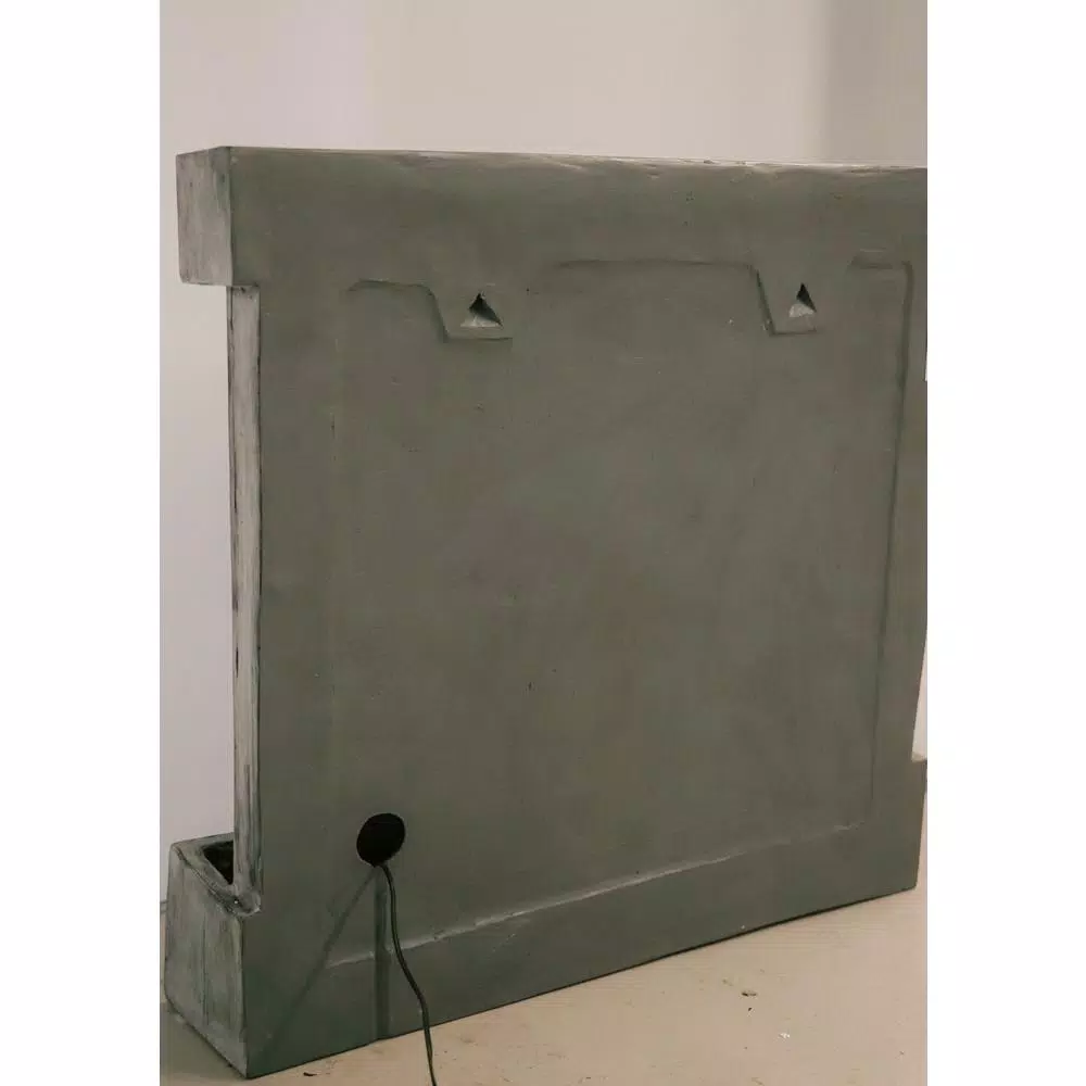 Unbranded XBrand 29 in. Natural Grey Polyresin Wall Fountain with LED Light Belt for Indoor/Outdoor Use