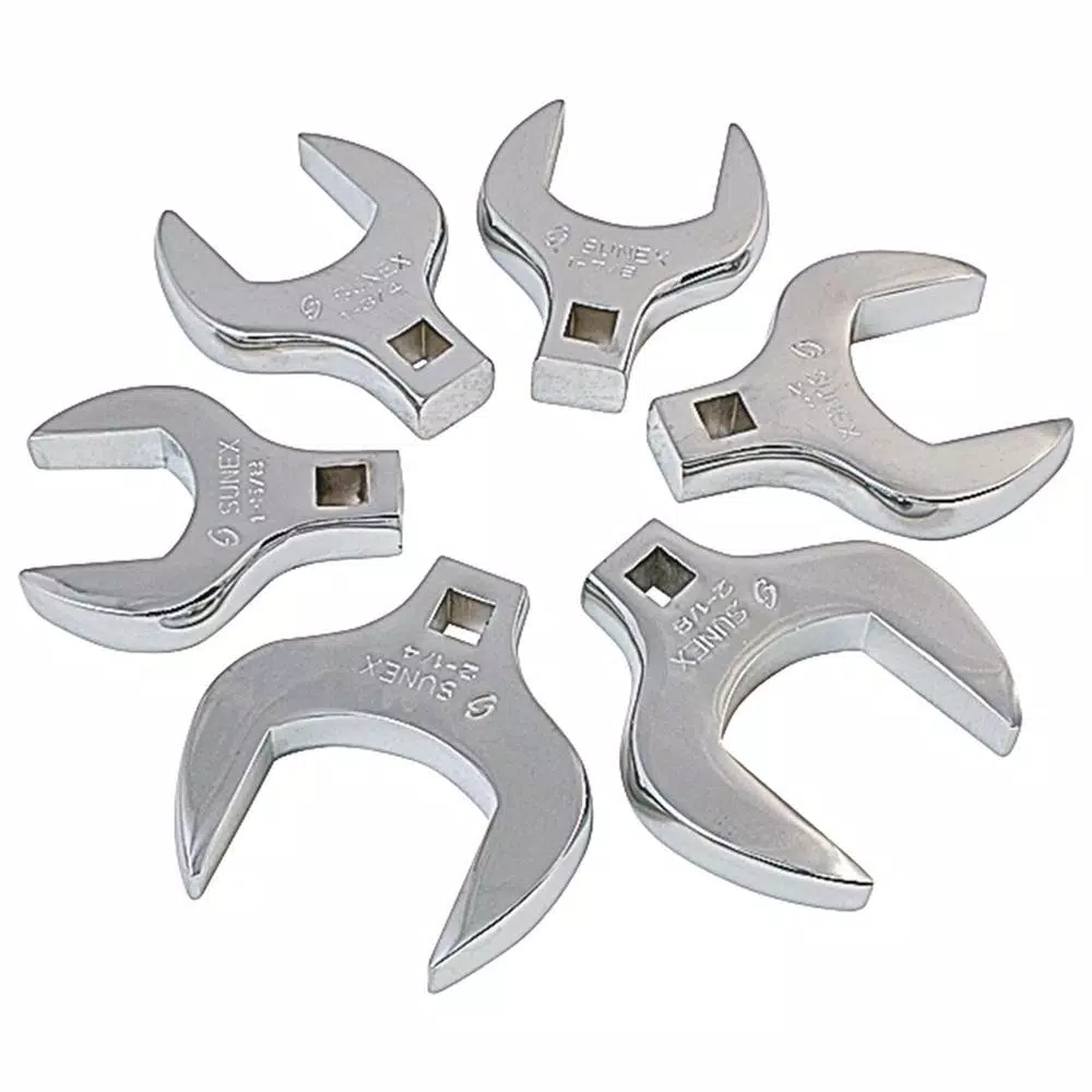 Sunex Tools 1/2 in. Drive Fractional Crowfoot Wrench Set, 6-Piece