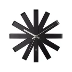 Umbra Ribbon 12 in. Black Metal Wall Clock - Modern Analog Decor thumbnail 3