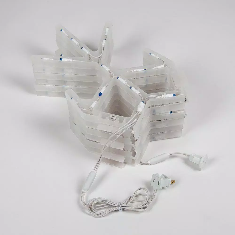 Kringle Traditions 36 in. 105-Light Blue and White LED Folding Snowflake Decoration
