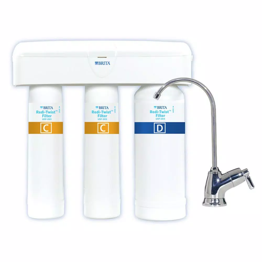 Brita Redi-Twist 3-Stage Microbiological Under Sink Drinking Water Filtration System