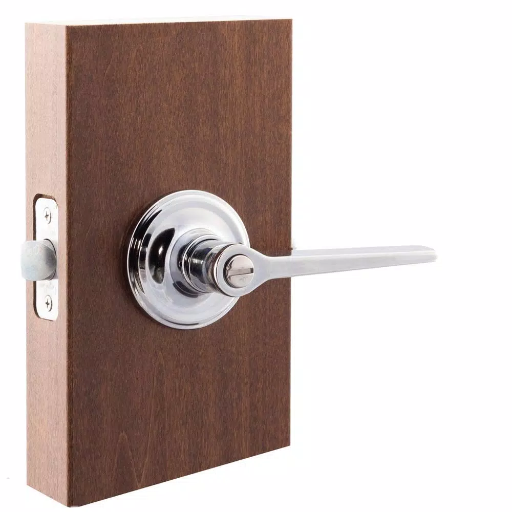 Copper Creek Zane Contemporary Polished Stainless Steel Privacy Lever, Interior Door Handle