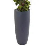 Nearly Natural 5 ft. Artificial English Ivy Spiral Topiary Tree in Gray Cylinder Planter, UV Resistant thumbnail 3