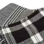 Glitzhome 60 in. Black and White Plaid Reversible Woven Acrylic Throw Blanket with Fringed Edges thumbnail 5