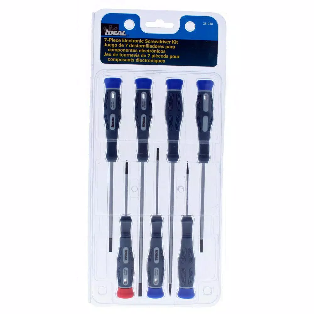 Ideal 7-Piece Precision Electronic Screwdriver Set with Chrome Vanadium Steel Shanks