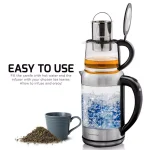 Ovente KG612S 1.7L Glass Electric Kettle with ProntoFill Technology and Reusable Teapot Infuser, Silver thumbnail 2