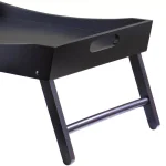 Winsome Benito Wood Bed Tray with Curved Top and Foldable Legs, Dark Espresso Finish thumbnail 4