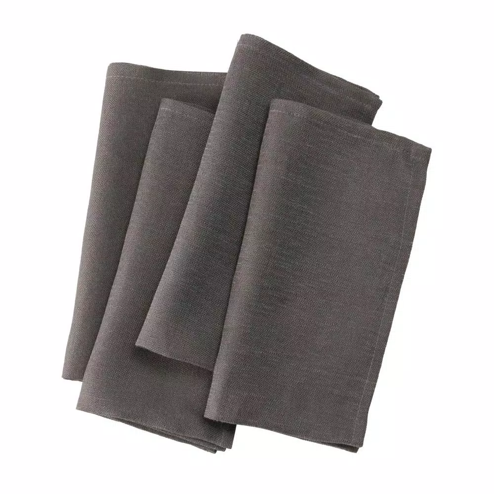 Manor Luxe Classic 100% Linen Napkins, Dark Gray (Set of 4)