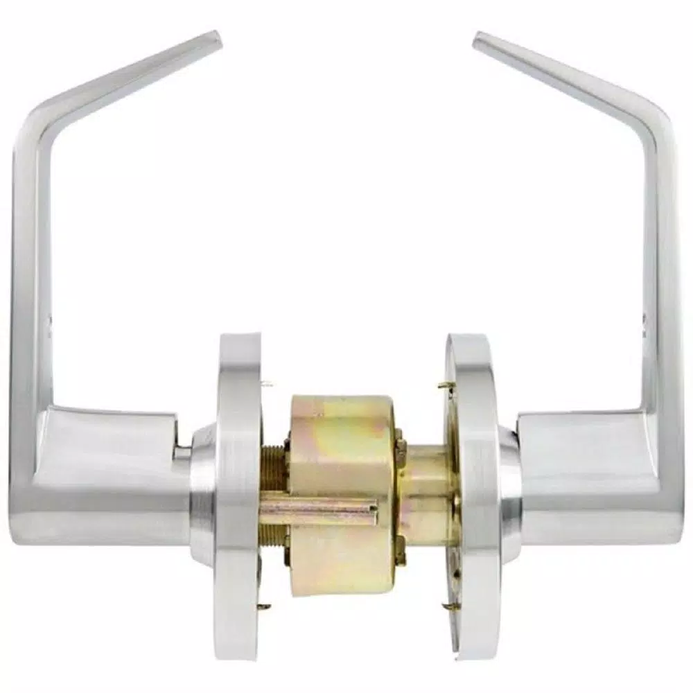 Universal Hardware Heavy Duty Classroom Keyed Entry Door Lever, Satin Chrome, 2-3/4 in. Backset