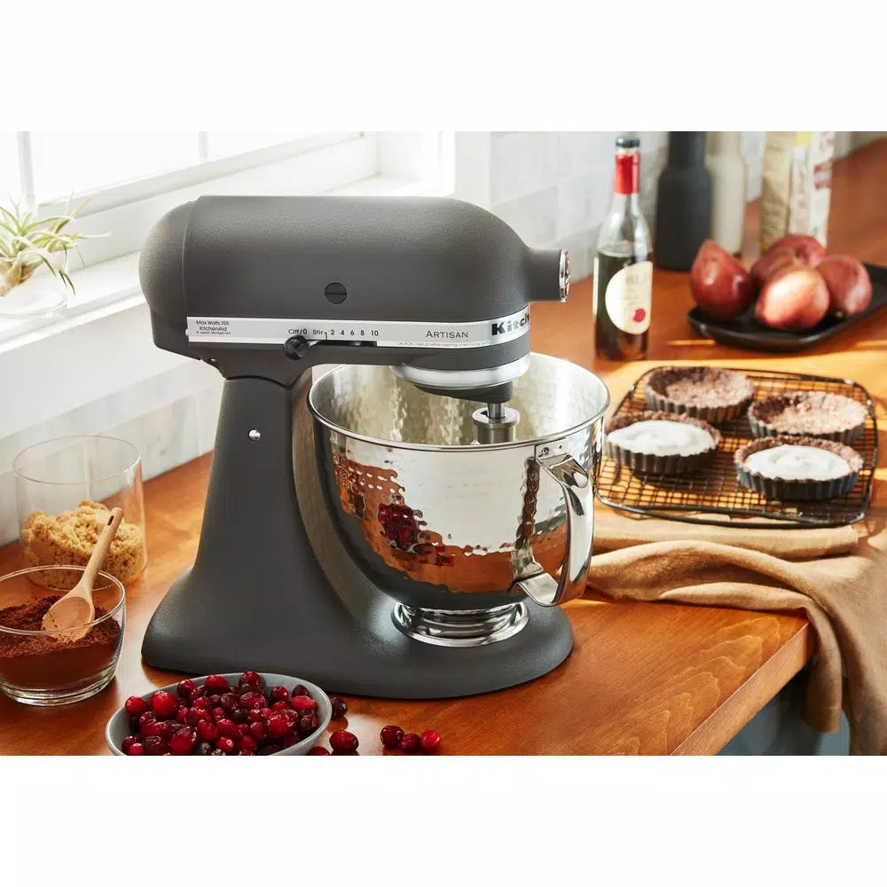 KitchenAid 5 Qt. Hammered Stainless Steel Tilt-Head Mixer Bowl