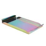 Mind Reader Assorted Color Rainbow Steel Rectangular Serving Tray with Handles thumbnail 4