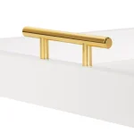 Kate and Laurel Lipton 2-Piece Modern Glam Decorative Tray Set, White and Gold Wood Trays thumbnail 4