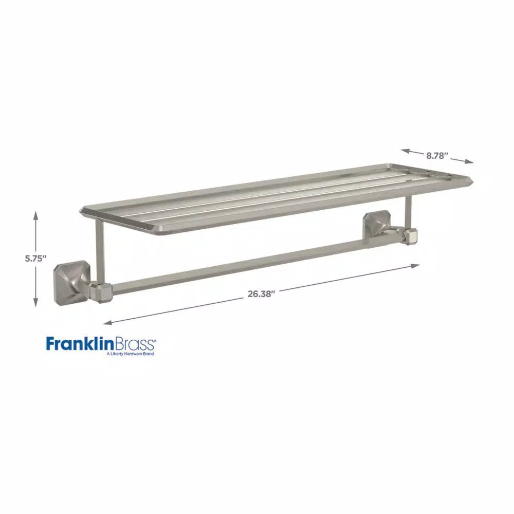 Franklin Brass Napier 24 in. W Metal Towel Train Rack, Satin Nickel