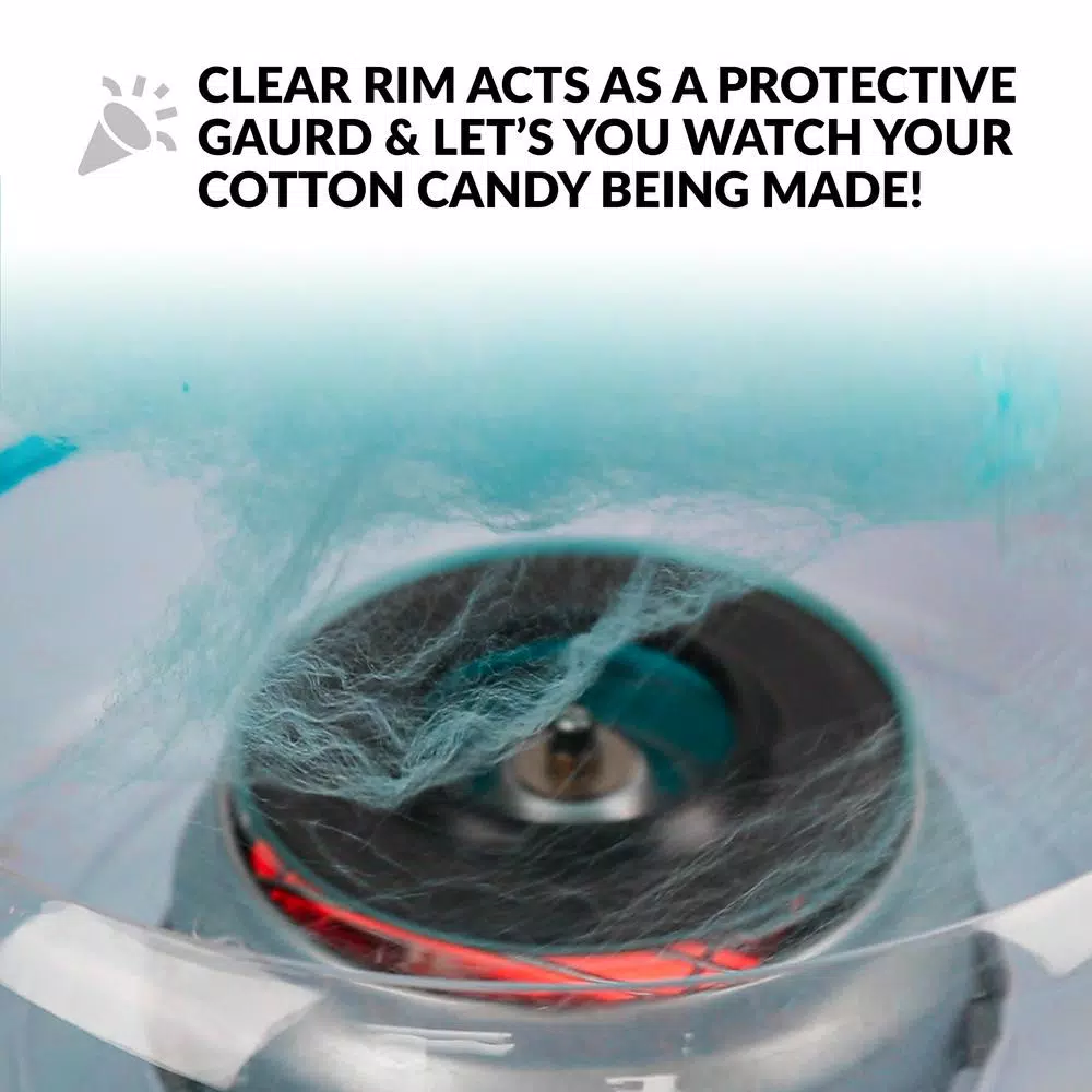Nostalgia Retro Aqua Cotton Candy Maker - Works with Hard Candy & Sugar Free Candy