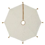 VHC Brands 48 in. Gold Tinsel Christmas Tree Skirt with Antique White Cotton and Flannel Lining thumbnail 2
