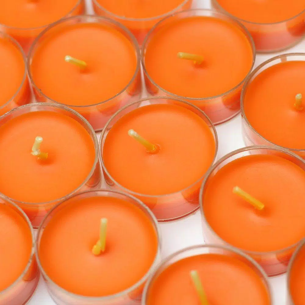 Zest Candle Orange Tealight Candles, 1.5 in. Diameter, 50-Pack
