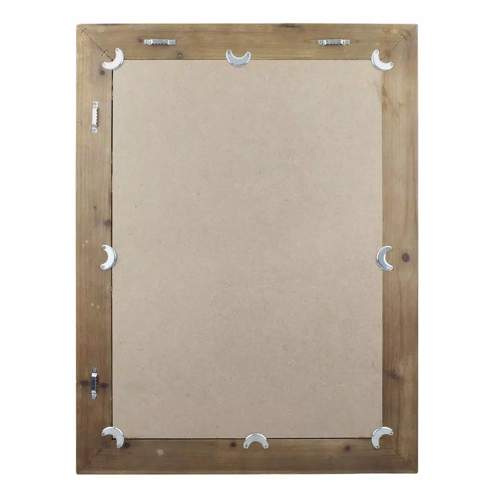 Stonebriar Collection Stonebriar Rectangle Worn Wood Wall Mirror, Brown Wood Frame, 18.11 x 24.16 in