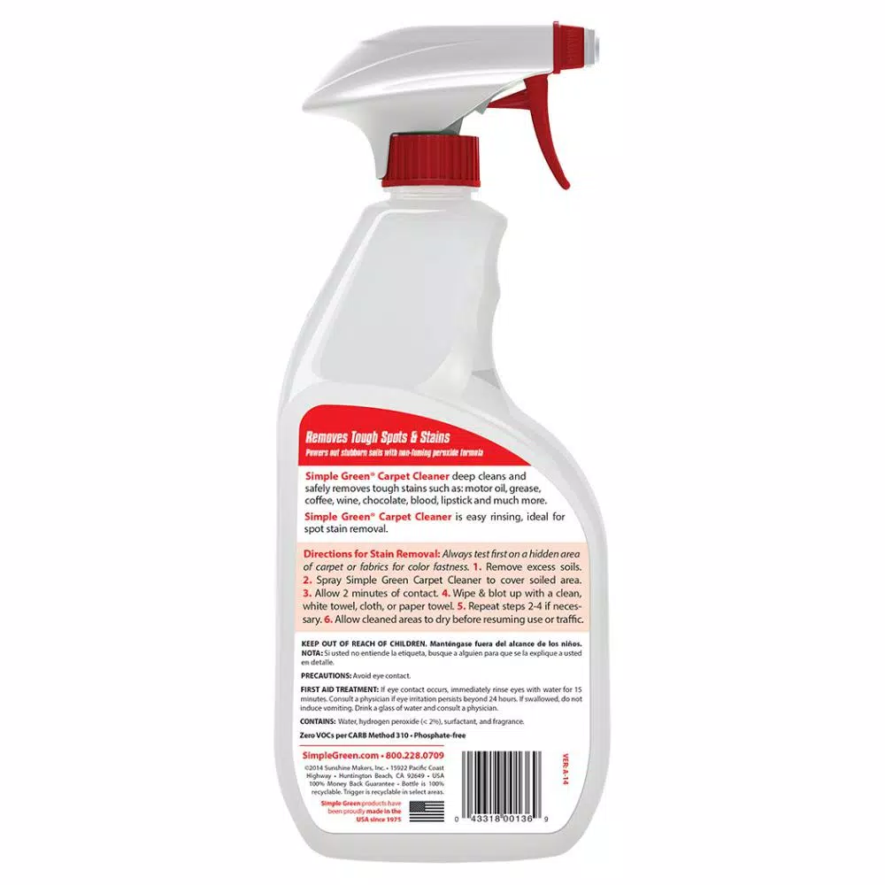 Simple Green Ready-To-Use Carpet Cleaner, 32 oz. (Case of 12)