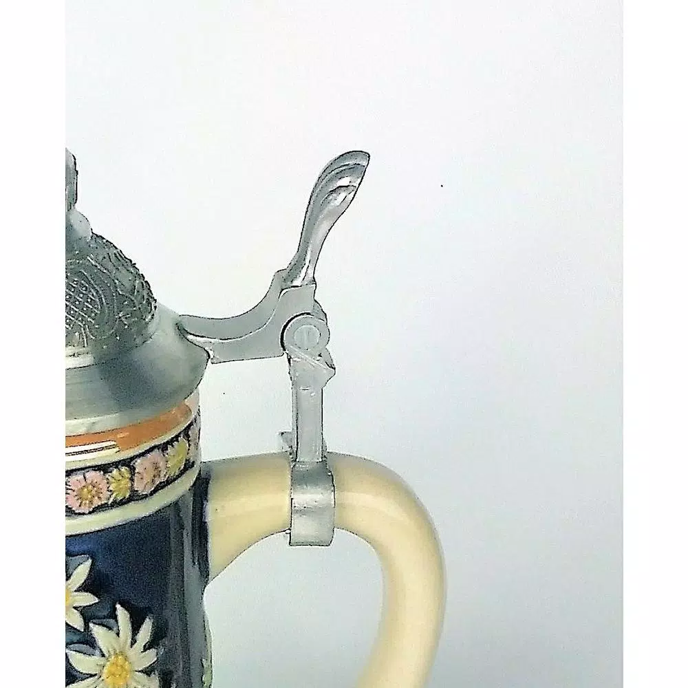Heim Concept 16 oz. Ceramic Beer Stein with Steeple Lid, Silver
