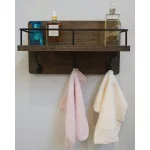 Admired By Nature Brown Wooden Floating Wall Mounted Storage Shelf for Kitchen, Bathroom, and Living Room thumbnail 1