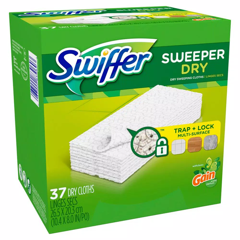 Swiffer Sweeper Dry Cloth Refills with Gain Original Scent, 37-Count, 4-Pack