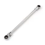 TEKTON 7/16 in. x 1/2 in. Extra Long Flex-Head Ratcheting Box End Wrench thumbnail 1