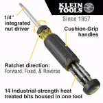 Klein Tools 15-in-1 Multi-Bit Ratcheting Screwdriver with Cushion-Grip Handle thumbnail 2
