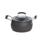 Epicurious 3 Qt. Hard-Anodized Aluminum Nonstick Soup Pot with Glass Lid, Dark Gray thumbnail 1