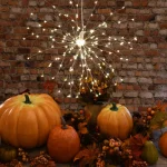 LUMABASE 200-LED Warm White Starburst Fairy Lights with Remote Control, Battery Operated, Set of 2 thumbnail 4