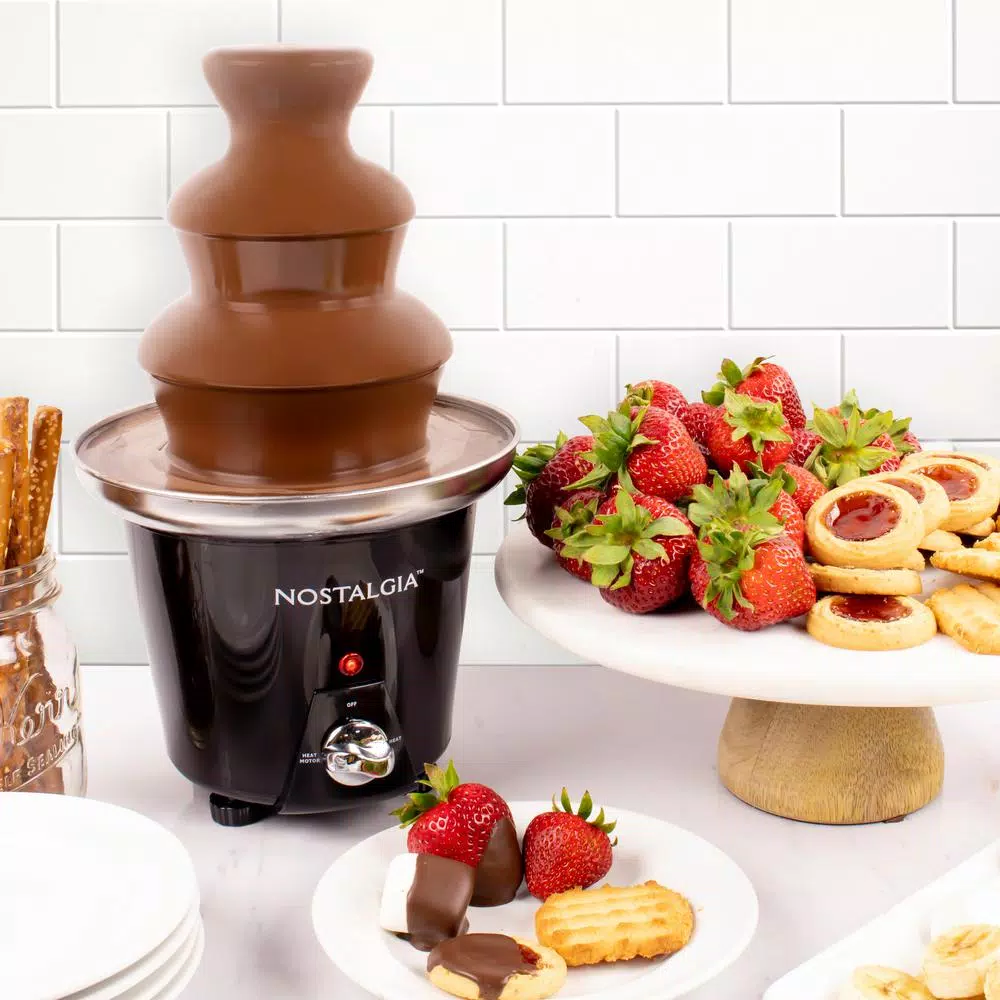 Nostalgia CFF965 3-Tier Chocolate Fountain, 1.5 lb Capacity, Black