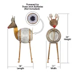 Alpine Corporation 33 in. Metal Barrel Reindeer Sculpture with Warm White LED Lights thumbnail 3
