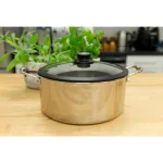 Black Cube 7.5 qt. Stainless Steel Hybrid Nonstick Stock Pot with Glass Lid thumbnail 9